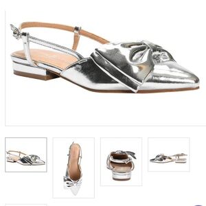 Chinese Laundry Metallic Silver Slingback Flats